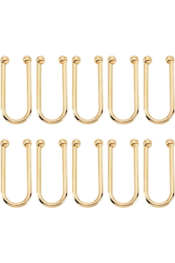 10Pcs Alloy Bikini Clips U Shape Ring Buckle Alloy Bikini Connectors Bra Clasp Replacement Part Metal Bra Front Closure Linker for Swimwear Front Clasp Making Garment Accessory Golden