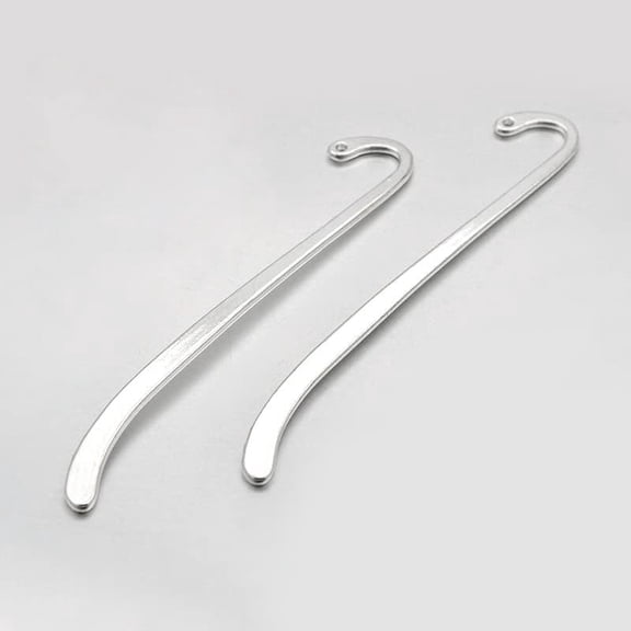 10Pcs Alloy Bookmarks Silver Plated Finish 85x13.5mm Hole 1.5mm