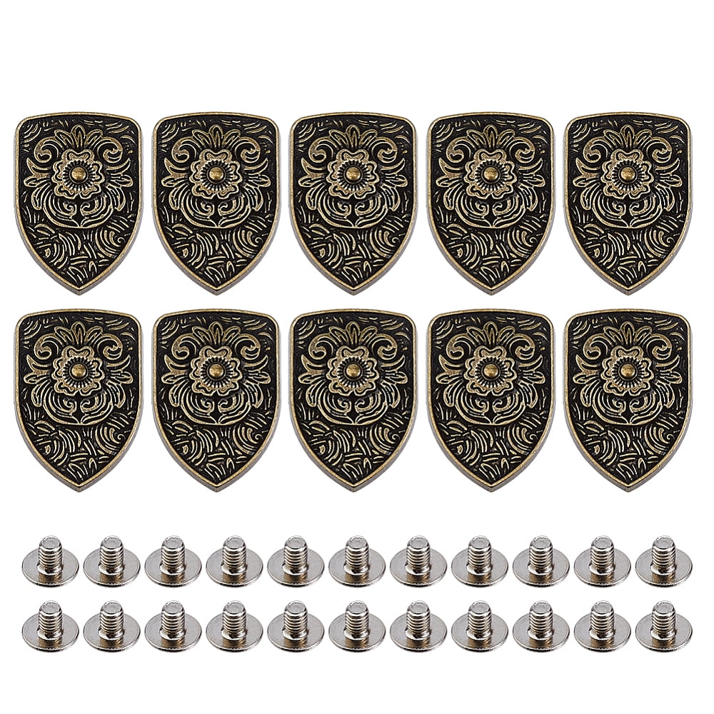 10Pcs Alloy Bronze Screw Rivets Leather Decorative Rivets Leather Rivet ...