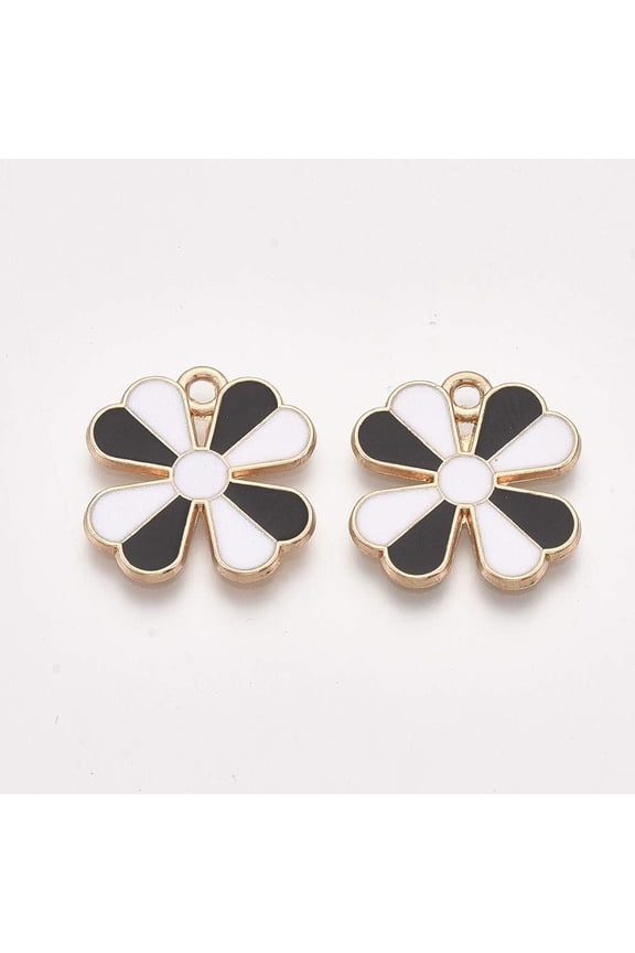 10Pcs Alloy Clover Pendants with Enamel Clover Pendant Ornament Light Gold Jewelry Findings for Women DIY Necklace Bracelet Jewelry Craft Making 20x19x1mm Hole: 1.8mm diy