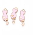 thumbnail image 1 of 10Pcs Alloy Enamel Cat with Heart Pendants Cat with Heart Pendant Decoration Pink Jewelry Findings DIY, 1 of 3