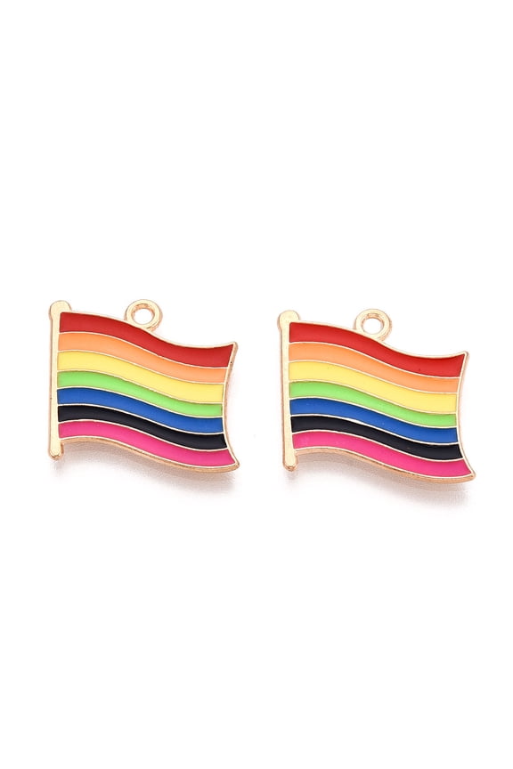 10Pcs Alloy Enamel Rainbow Pendants Rainbow Color Pride Flag Jewelry Findings Colorful Pendant Charm for Women DIY Necklace Jewelry Craft Making