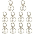 thumbnail image 1 of 10Pcs Alloy Keychain Clasp Findings with Alloy Swivel Clasp and Iron Rings Platinum 50mm, 1 of 6