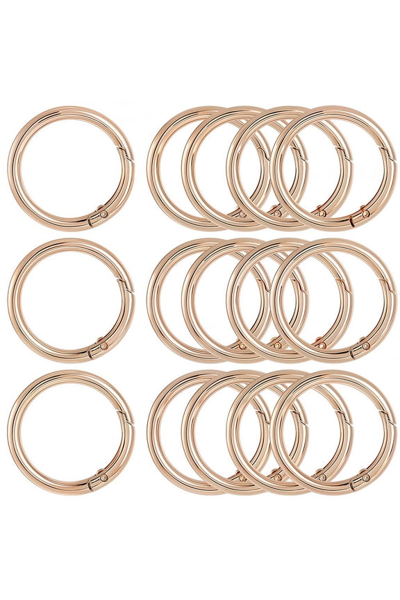 10Pcs Alloy Spring Gate Rings Round Ring Golden 5 Gauge 40x4.5mm for DIY