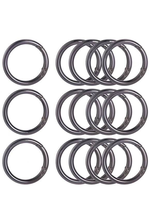 10Pcs Alloy Spring Gate Rings Round Ring Gunmetal 5 Gauge 40x4.5mm