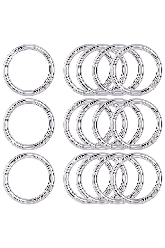 10Pcs Alloy Spring Gate Rings Round Ring Platinum 5 Gauge 40x4.5mm for DIY