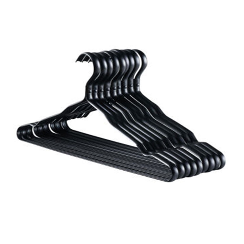 10Pcs Aluminum Alloy Metal Clothes Hangers Non-Deformed Heavy Duty Coat Drying Rack with Groove for Jacket Shirts Pants