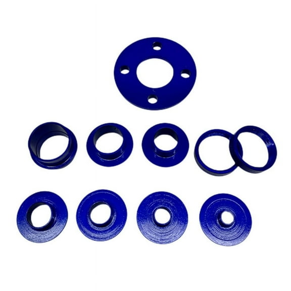 Symkmb 10Pcs Aluminum Router Guide Bushing Set,Router Template Kit with and Lock Nuts, Fits for 1-3/16in or 1-1/4in Base Plate Aluminum alloy Blue