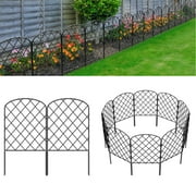 10Pcs Arched Fence 10ft x 24in Rustproof Landscape Barrier Border Garden Decor