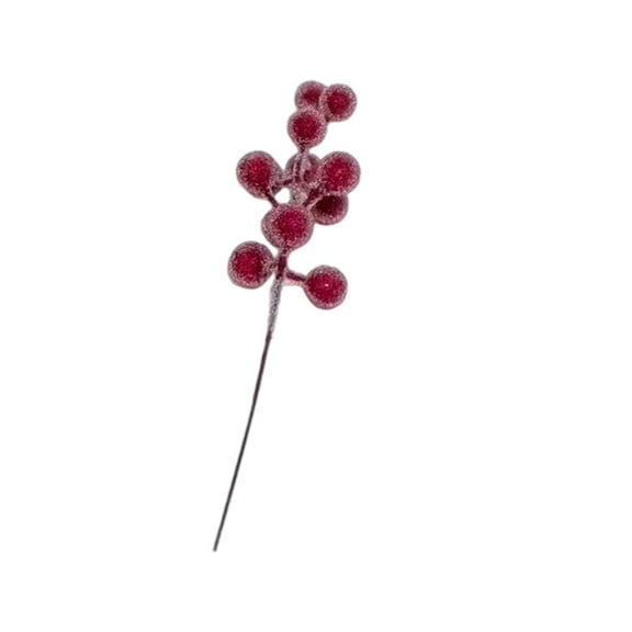 10Pcs Artificial Berry Picks Snow Sprays Christmas Frosted Holly Berry Stems Twigs Winter Branches for Christmas Tree Fillers Decor Holiday Wreaths Garland Crafts DIY Ornament