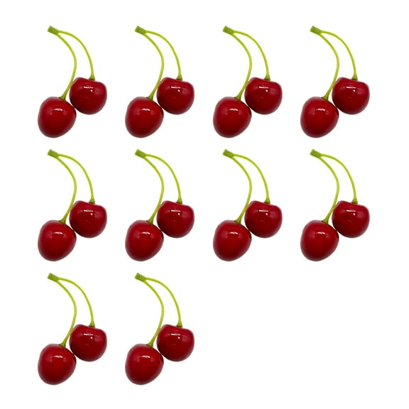 10Pcs Artificial Cherry Foam Simulation Mini 3D Model Fruit Props Decoration