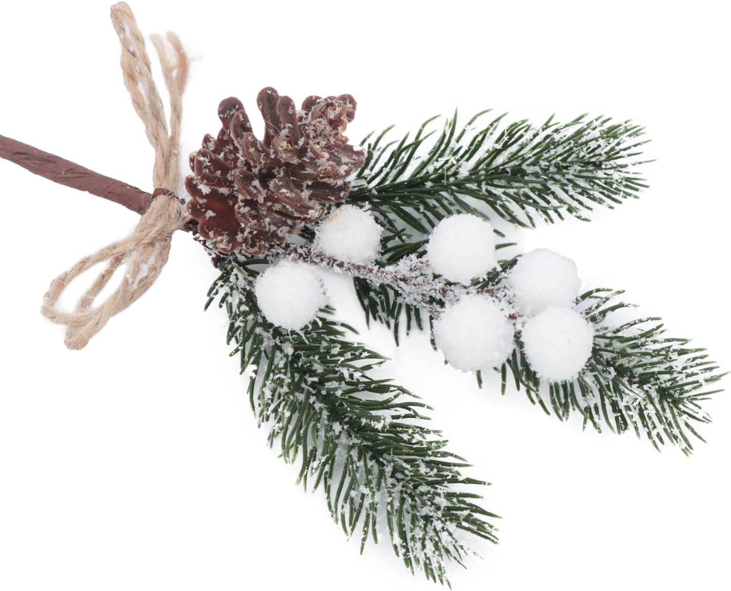 Artificial Red Berry Stems - 25.5'' Long Fake Holly Branches For Christmas & Home Decor (6 Pack)