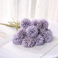 thumbnail image 1 of 10Pcs Artificial Chrysanthemum Flowers Faux Mums Ball Flowers Bulk Bridesmaid Bouquets for Home Garden Office Coffee Shop Decor, Purple, 1 of 11