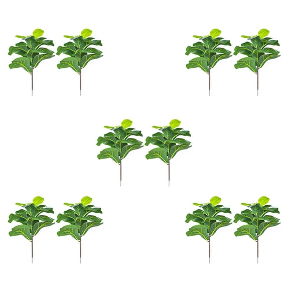 10Pcs Artificial Fiddle Leaf Fig Tree 19.6 Inch Faux Plants Ficus Bush Greenery for Wedding Courtyard Outdoor Decoration