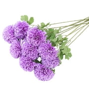 10Pcs Artificial Flowers Simulation Flower Allium Ornamental Onion Blossom Bloom Plant Nature Flower Ball (Purple)