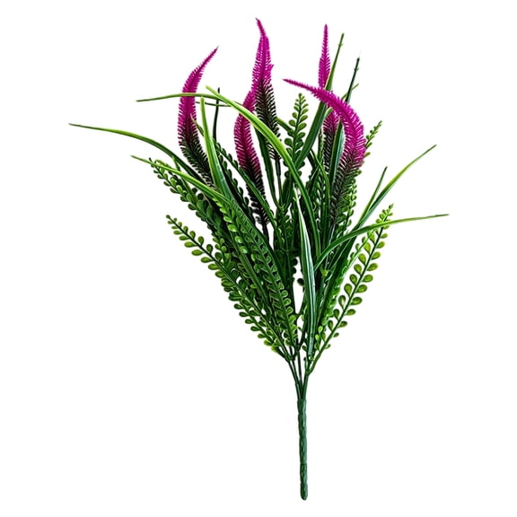 10Pcs Artificial Foxtail Grass, 18.5in 5-Head Decorative Dogtail Grass Stems, Realistic Faux Greenery for Home Wedding Decor and Floral Arrangement Hot Pink
