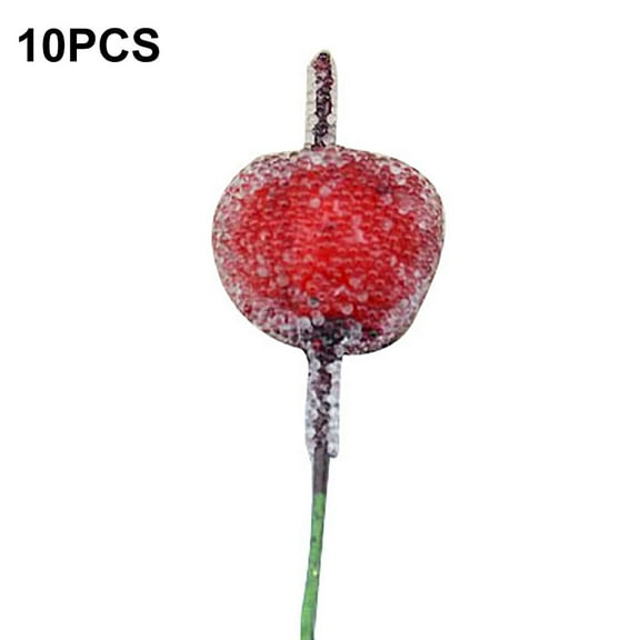 10Pcs Artificial Fruit Berries DIY Stage Home Garden Holiday Party Craft Decor Red Plastic