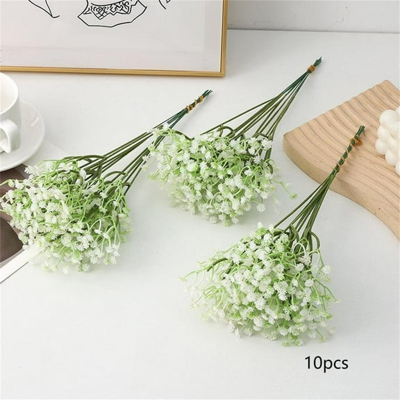 10Pcs Artificial Gypsophila Fake Flowers With 10 Stems Each For Long-Term Use, Realistic Petal Design For Natural Touch, Wedding Party Home Decoration Floral Bouquets Diy