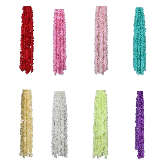 10Pcs Artificial Hanging Silk Wisteria Hydrangea Total 33Ft Decorations for Office Hanging in White Pink Red Purple Dark Pink