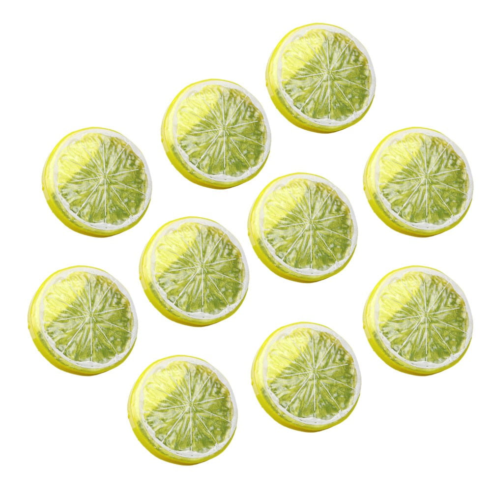 10Pcs Artificial Lemon Slice Fake Fruit Lemons Artificial Simulation