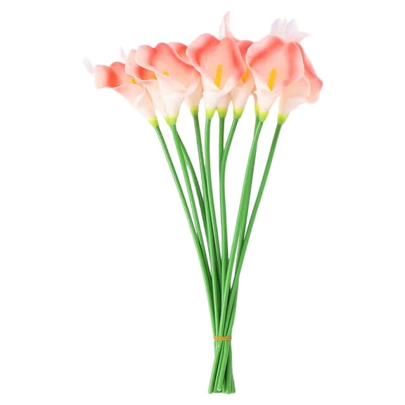 10Pcs Artificial PU Calla Lily Bouquet, Realistic Flowers for Home Wedding Decor (Size/Colour as Pictured)