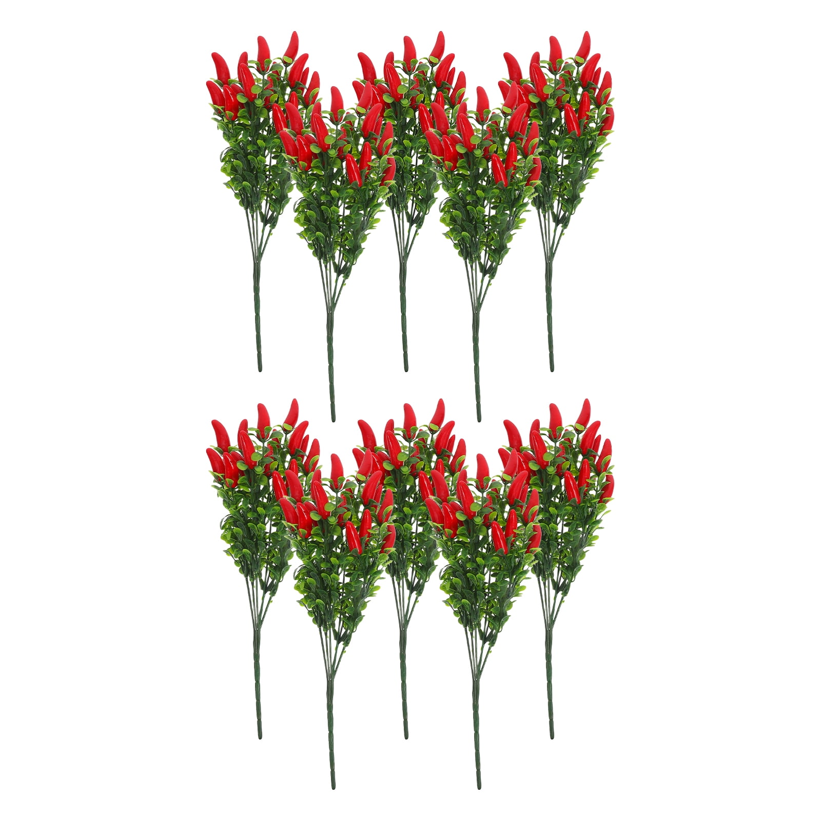 2Pcs Artificial Chili Stems Faux Pepper Bouquet Decoration Vibrant Plastic Chili Branches For Home Decor DIY Crafts Weddings Parties Realistic Visual Effect Reusable And Easy Care