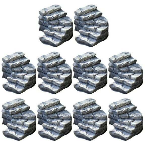 10Pcs Artificial Stone Steps Fairy Tale Garden Decoration Tiny Landscape Diy