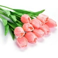 10Pcs Artificial Tulips Flowers, Real Touch Latex Fake Tulips Flowers