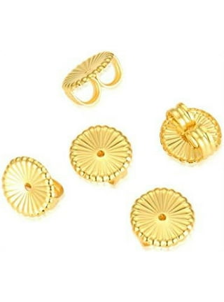 8Pcs Silicone Earring Backs Rubber Earring Stoppers for Studs 5.2mm Gold