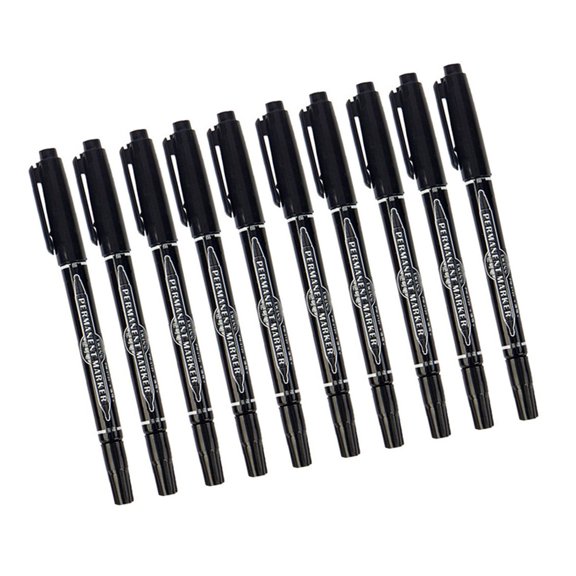10Pcs Auto Care Writing Pens with Fine And Broad Tip Weather Resistant Double Headed Permanent Marker For Car Marking