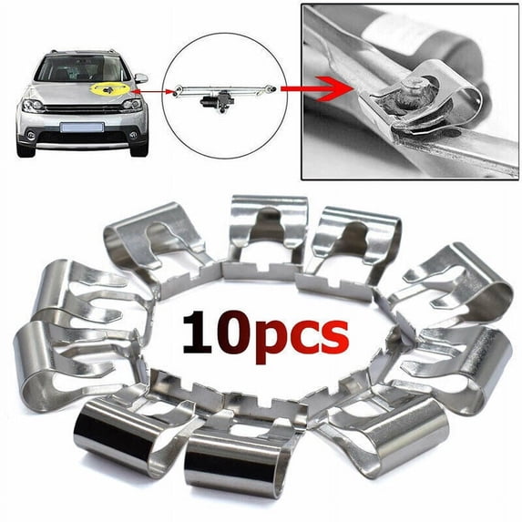 10Pcs Auto Windscreen Wiper Link Linkage Rods Repair Clip Spring Kit Accessories