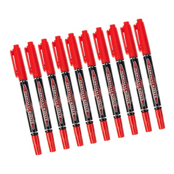 10Pcs Automotive Labeling Pens Quick Dry Waterproof Double Ended Permanent Marker For Dashboard Warnings And Reminders