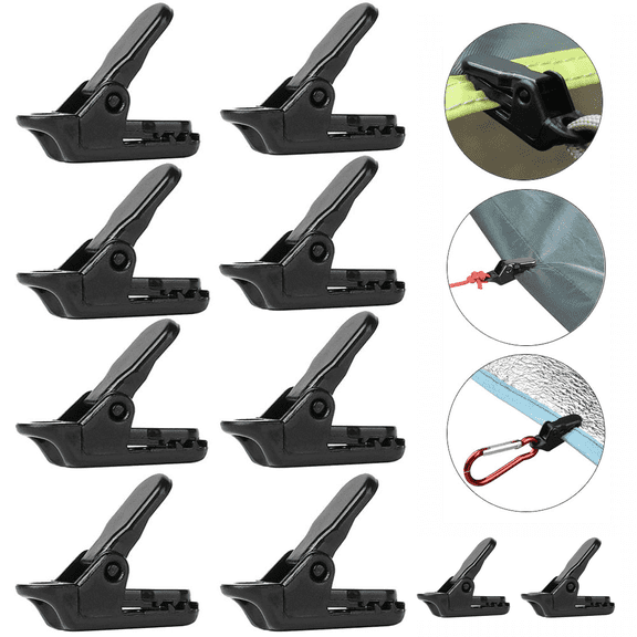 10Pcs Awning Clamp Tarp Clips Snap Hangers Tent Camping Survival Tighten Tool fo