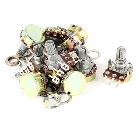 10Pcs B500 Top Adjustment 3 Terminals Single Linear Taper Potentiometer