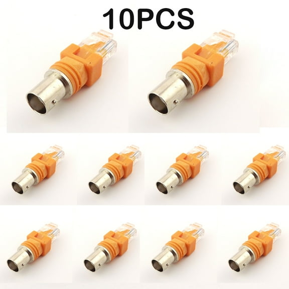 10Pcs BNC Female to RJ45 Male Coaxial Barrel Coupler Adapter RJ45 to RF Connector