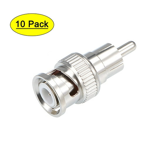 10Pcs BNC Male to RCA Male Adapter Coax Cable Connector for CCTV Security Camera