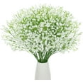 thumbnail image 1 of 10Pcs Babys Breath Artificial Flowers Fake White Flowers Real Touch Gypsophila Floral in Bulk for Home Wedding Garden Decor (White Long Stem), 1 of 5