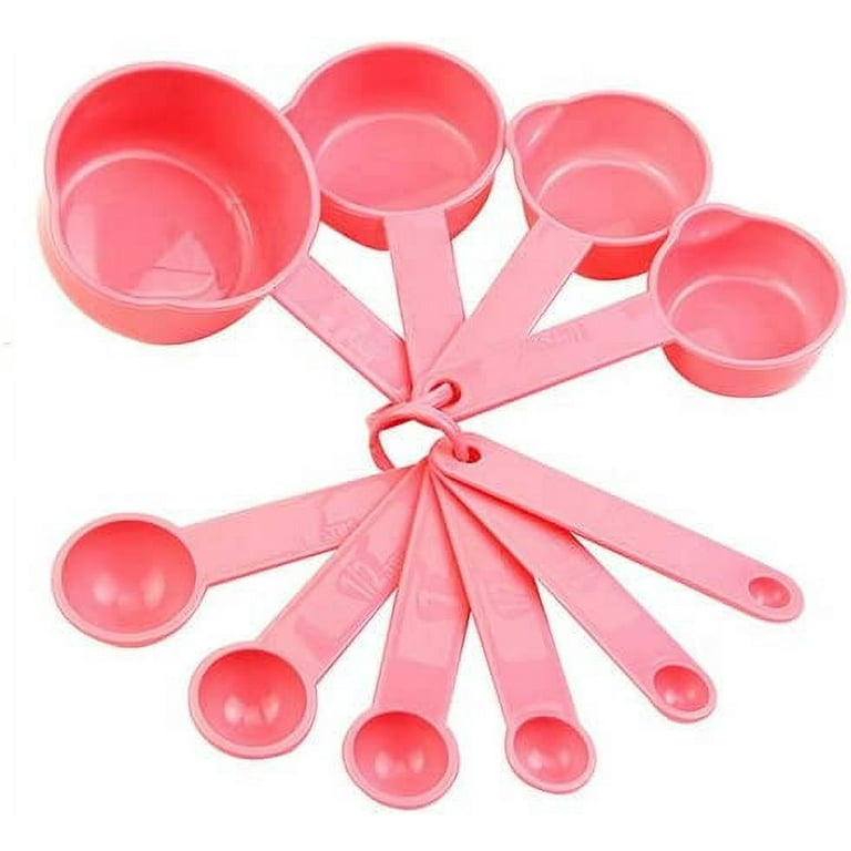 10pcs Baking Cup Spoons Tablespoon Kitchen Measuring Tool Coffee Cooking Measuring Spoon Set (Pink)