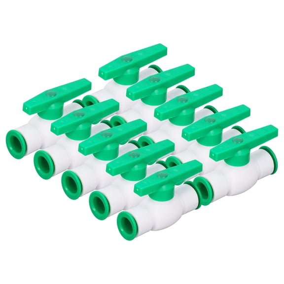 10Pcs Ball Valve Straight Quick Connect PPR Fitting Connector Set Kit for Water System 25mm / 0.98in