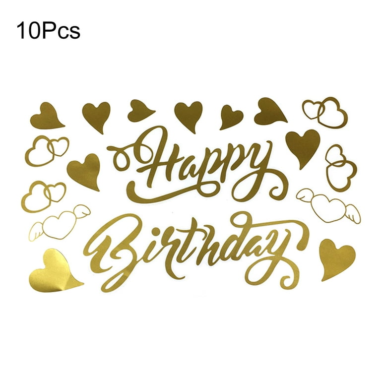 10Pcs Balloon Sticker Tear Resistant DIY Vinyl Happy Birthday Bobo