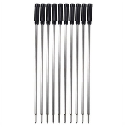 10Pcs Ballpoint Pen Refills Black/Blue 0.5mm for Most Metal Ballpoint Pens