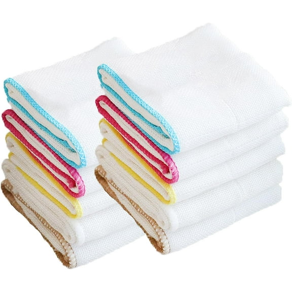 10Pcs Bamboo Dish Cloths Towels (30x30cm) - Eco-friendly and Machine Washable