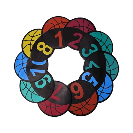 10Pcs Basketball Spot Markers Flat Disc Markers Silent Footstep Mat Equipment Trainer Aid Skill Training Mat for Classroom Indoor Outdoor Exercise