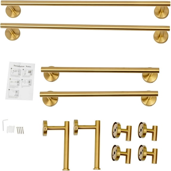 10Pcs Bathroom Accessories Set, Toilet Paper Holder, Towel Hook, Wall-Mounted Towel Bar Set, Bathroom Towel Bar Set