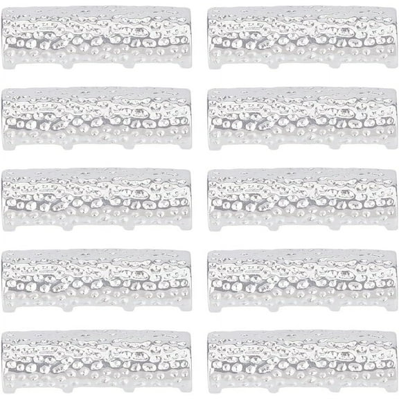 10Pcs Bead Connector for Watch Band Alloy Watchband Connector 22mm Column Watch Band Adapters Watch Belt Trim Accessories for Women Men Watch Making Replacement Silver DIY