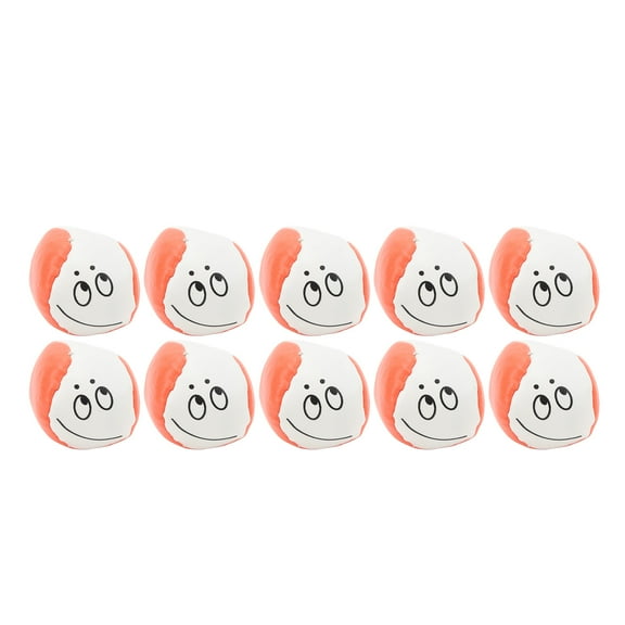 10Pcs Bean Bags Cute Emotions Pattern Round Cornhole Bags Tossing Sandbags for Outdoor Beach Games
