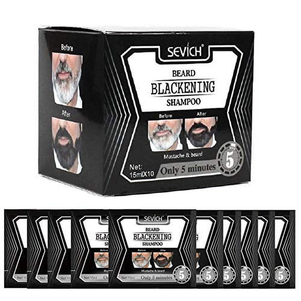 10Pcs Beard Coloring Men Beard Dye Shampoo Beard Blackening Shampoo Beard Care Mustache & Beard