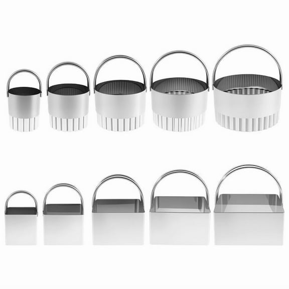 10Pcs Biscuit Cutter Set Stainless Steel Cookie Cutter Set with Handle Stackable Biscuit Cutting Tool Baking Dough Tools for Pies Mini Cakes Muffins Pancakes