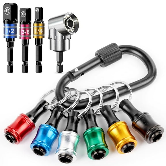 10Pcs Bit Holder Key chain Gadgets for Men with Drill Socket Adapter 3 Sizes