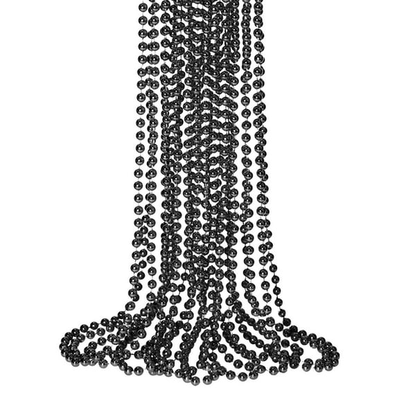 10Pcs Black Beaded Necklaces Summer Party Favors Bulk, Colorful Hawaiian Luau Jewelry for Birthday Supplies, Beach Theme Costume Accessories, Festival Goodie Bag Fillers, Tropical Garland Strands